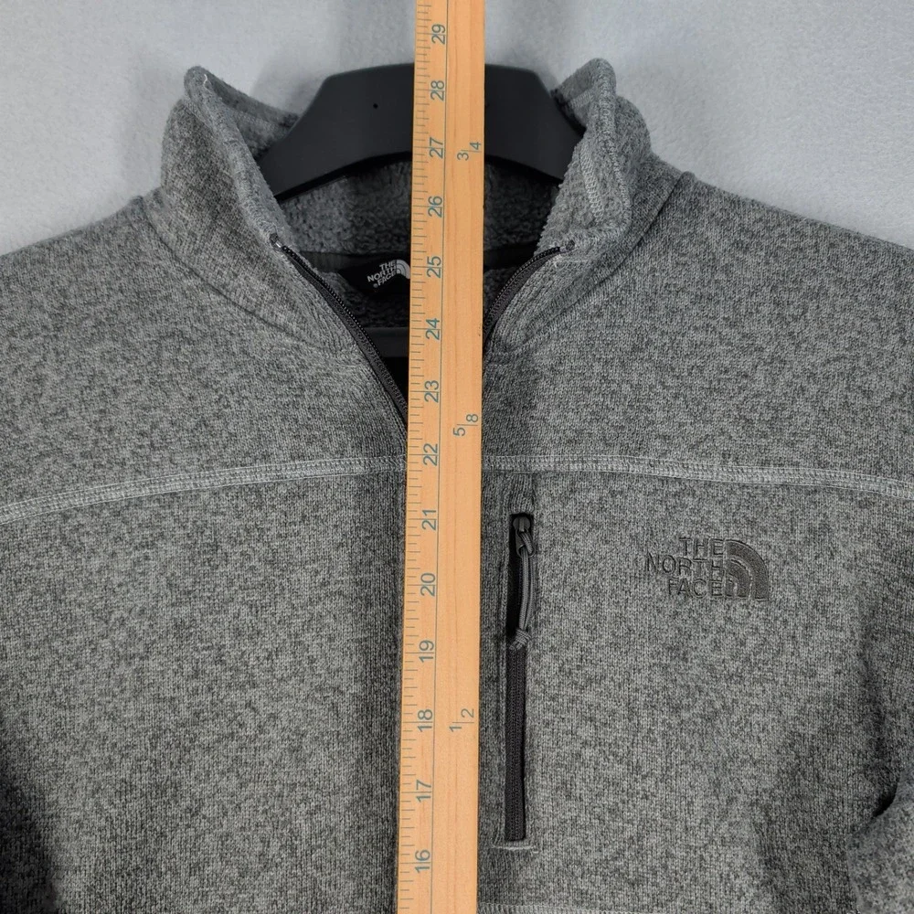 The North Face Pullover Mens L Gray Gordon Lyons 1/4 Zip Fleece Sweater Outdoor